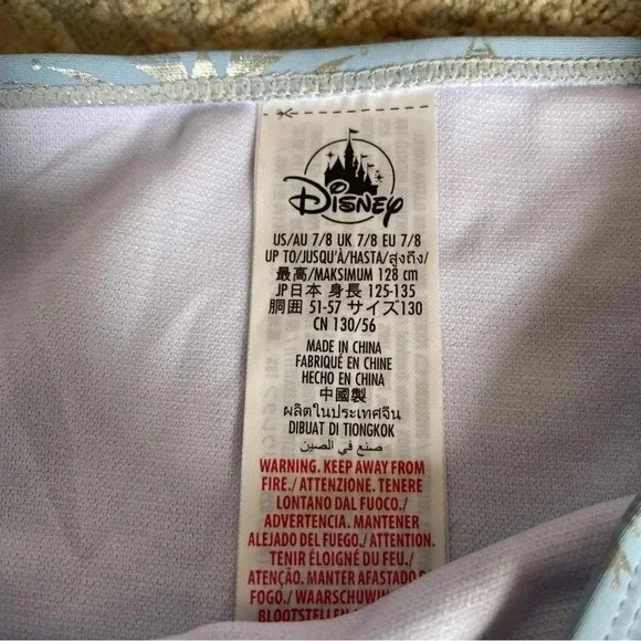 Disney Frozen 2 Two Piece Bikini Swim Set Girl's Blue Silver Metallic: 7/8 years - Picture 4 of 6